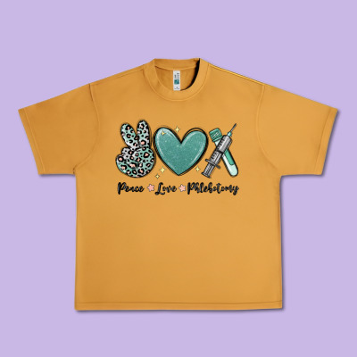 Peace Love Phlebotomy Urban Heavy Tee Designed By Maliassmallbusiness
