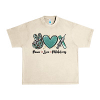Sandshell peace love phlebotomy Urban Heavy Tee - MaliasSmallBusiness
