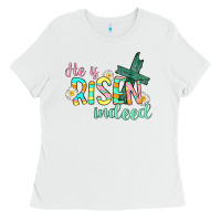 White He is risen indeed Easter Ladies Tee - CowGirlArtShop