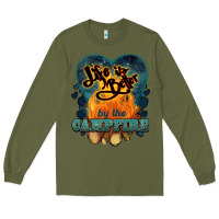 Army Green life is better by the campfire Long Sleeve Tee - NancyCooperArtShop