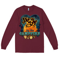 Burgundy life is better by the campfire Long Sleeve Tee - NancyCooperArtShop
