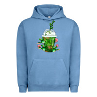 Pigment Pebble Blue Western Cactus Cold Frappe Urban Hoodie - FaDigitalArtStudio