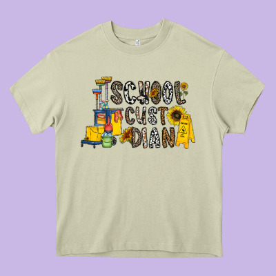 School Cust Dian Heavy Core Tee Designed By Cowhidedigitalart