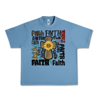 Pebble Blue faith cross Urban Heavy Tee - MaliasSmallBusiness