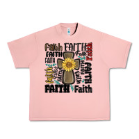 Salmon faith cross Urban Heavy Tee - MaliasSmallBusiness