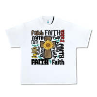 White faith cross Urban Heavy Tee - MaliasSmallBusiness