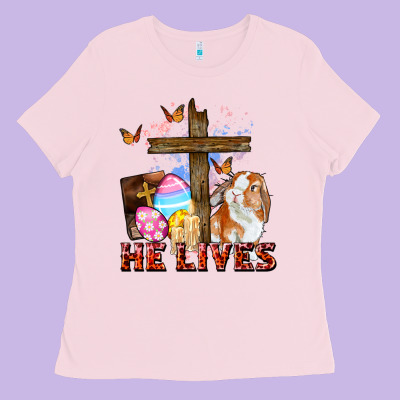 He Lives Easter Day Ladies Tee Designed By Cowgirlartshop