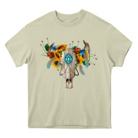 Mossy boho bull skull Heavy Core Tee - BarkalooDesign