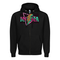Black mama techno lightning bolt Zipper Hoodie - Jasminsmagicworld