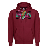 Burgundy mama techno lightning bolt Zipper Hoodie - Jasminsmagicworld
