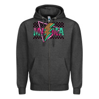 Charcoal Heather mama techno lightning bolt Zipper Hoodie - Jasminsmagicworld
