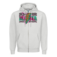 Dove Grey mama techno lightning bolt Zipper Hoodie - Jasminsmagicworld
