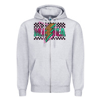 Heather Grey mama techno lightning bolt Zipper Hoodie - Jasminsmagicworld