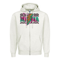 Oatmeal Heather mama techno lightning bolt Zipper Hoodie - Jasminsmagicworld