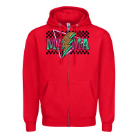 Red mama techno lightning bolt Zipper Hoodie - Jasminsmagicworld