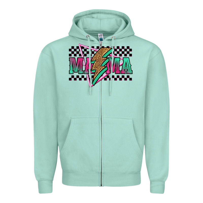 Mama Techno Lightning Bolt Zipper Hoodie by Jasminsmagicworld | Teevron