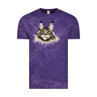 Cloud Purple Maine Coon Cat Face Vintage Tee - LillyAllenDesigns