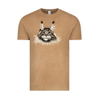 Vintage Camel Maine Coon Cat Face Vintage Tee - LillyAllenDesigns