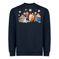 Navy easter coffee cups Heavyweight Sweatshirt - MaliasSmallBusiness