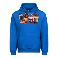 Cobalt Chocolate Love Coffee Cups Urban Hoodie - FaDigitalArtStudio