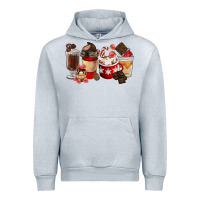 Heather Grey Chocolate Love Coffee Cups Urban Hoodie - FaDigitalArtStudio