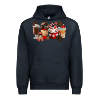 Navy Chocolate Love Coffee Cups Urban Hoodie - FaDigitalArtStudio