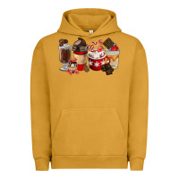 Pigment Peanut Butter Chocolate Love Coffee Cups Urban Hoodie - FaDigitalArtStudio