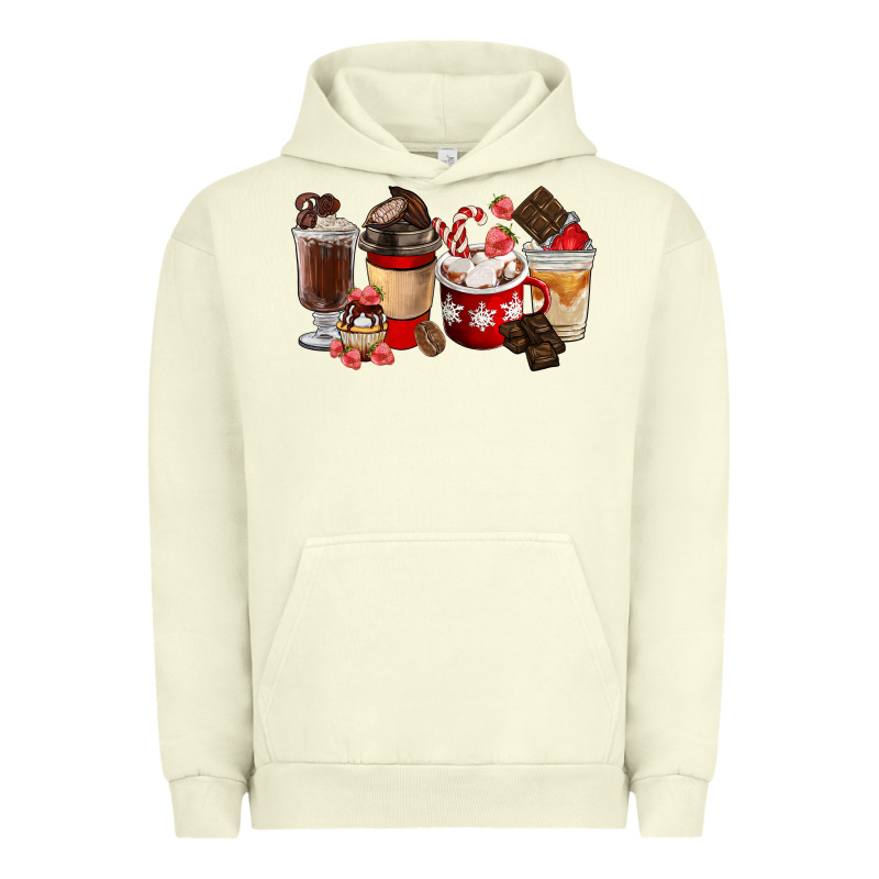 Chocolate Love Coffee Cups Urban Hoodie by FaDigitalArtStudio | Teevron
