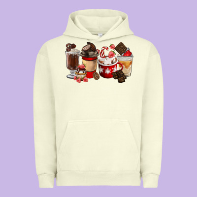 Chocolate Love Coffee Cups Urban Hoodie Designed By Fadigitalartstudio