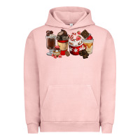 Pigment Salmon Chocolate Love Coffee Cups Urban Hoodie - FaDigitalArtStudio