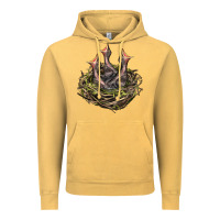 Vintage Mustard Bird Nest With Baby Birds Vintage Hoodie - LillyAllenDesigns