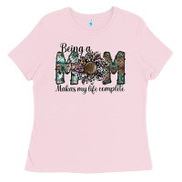 Bubblegum Pink being a mom makas my life complete Ladies Tee - SublimationCraftShop