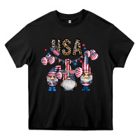 Black usa america gnome Heavy Core Tee - CowhideDigitalArt
