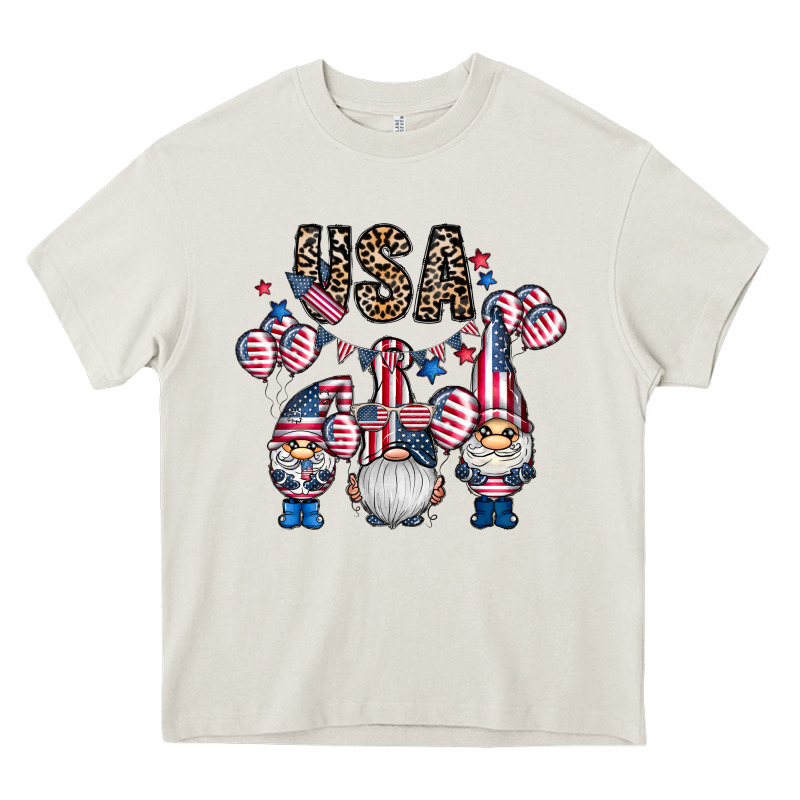 Usa America Gnome Heavy Core Tee by CowhideDigitalArt | Teevron