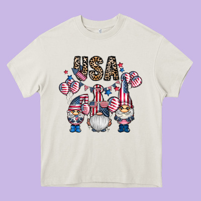 Usa America Gnome Heavy Core Tee Designed By Cowhidedigitalart