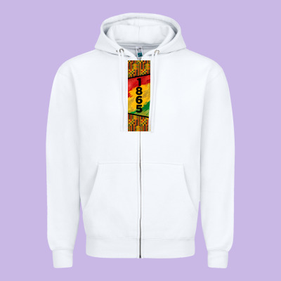 Juneteenth Pen Wrap Zipper Hoodie Designed By Barkaloodesign