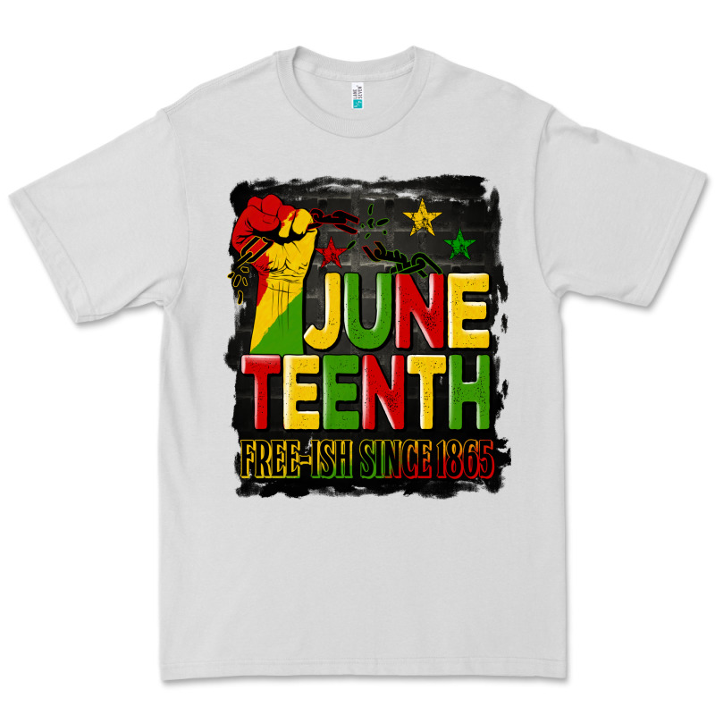Juneteenth Fist Free Ish Since 1865 With Background Premium Tee by HRA Design Shop | Teevron