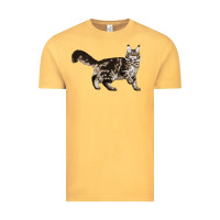 Vintage Mustard Maine Coon Cat Vintage Tee - LillyAllenDesigns
