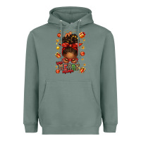 Sage one merry mama christmas afro messy bun Heavyweight Hoodie - texasbilliewilder