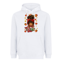 White one merry mama christmas afro messy bun Heavyweight Hoodie - texasbilliewilder