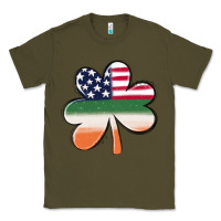 Army Green st patricks day shamrock american flag Classic Tee - MaliasSmallBusiness