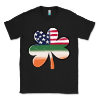 Black st patricks day shamrock american flag Classic Tee - MaliasSmallBusiness
