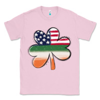 Bubblegum Pink st patricks day shamrock american flag Classic Tee - MaliasSmallBusiness