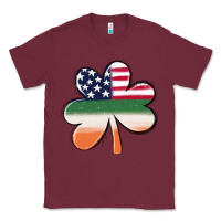 Burgundy st patricks day shamrock american flag Classic Tee - MaliasSmallBusiness