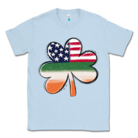 Dusty Blue st patricks day shamrock american flag Classic Tee - MaliasSmallBusiness