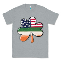 Heather Grey st patricks day shamrock american flag Classic Tee - MaliasSmallBusiness
