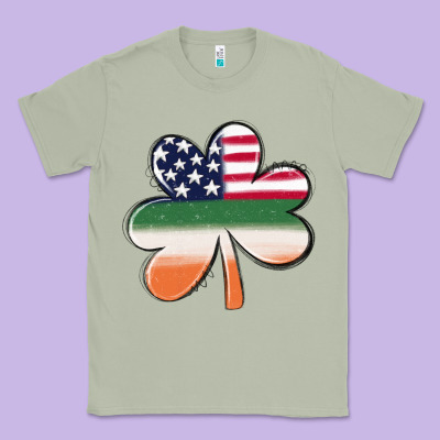 St Patricks Day Shamrock American Flag Classic Tee Designed By Maliassmallbusiness