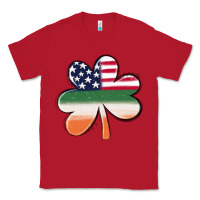 Red st patricks day shamrock american flag Classic Tee - MaliasSmallBusiness