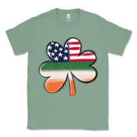 Sage st patricks day shamrock american flag Classic Tee - MaliasSmallBusiness