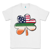 White st patricks day shamrock american flag Classic Tee - MaliasSmallBusiness